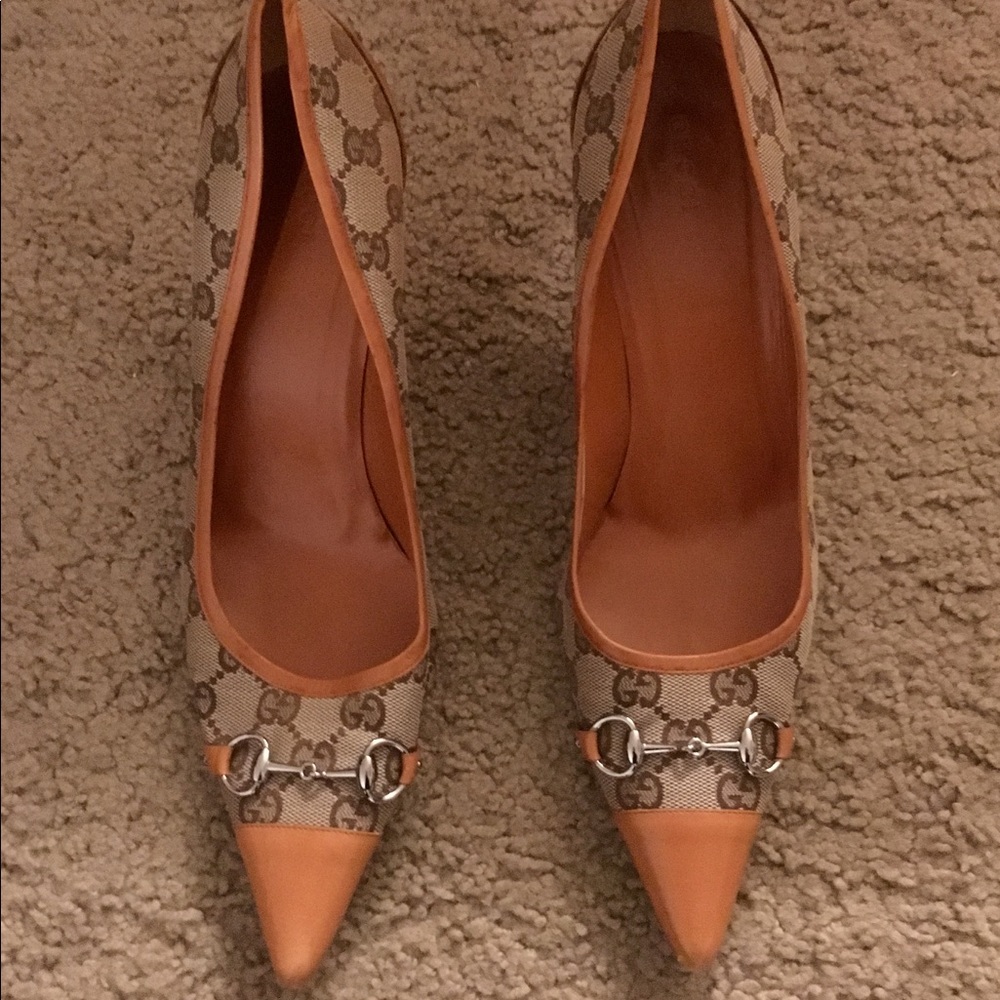 Orange Leather Gucci Heels
